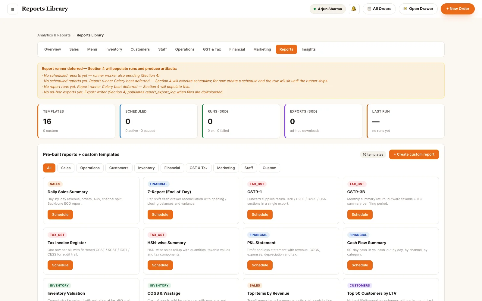 The reports library